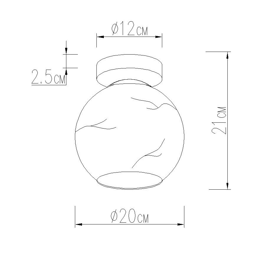 Globo - Taklampa 1 x E27, 60 W, 230 V, Ø 20 cm