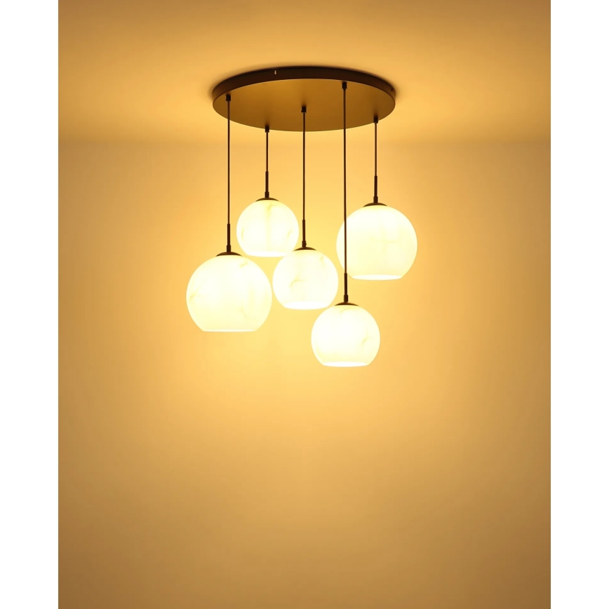 Globo - Pendellampa med vajer 5xE27/60W/230V Ø 75 cm