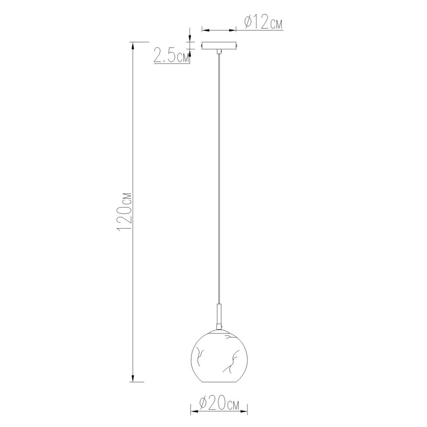 Globo - Takpendel på vajer 1xE27/60W/230V Ø 20 cm
