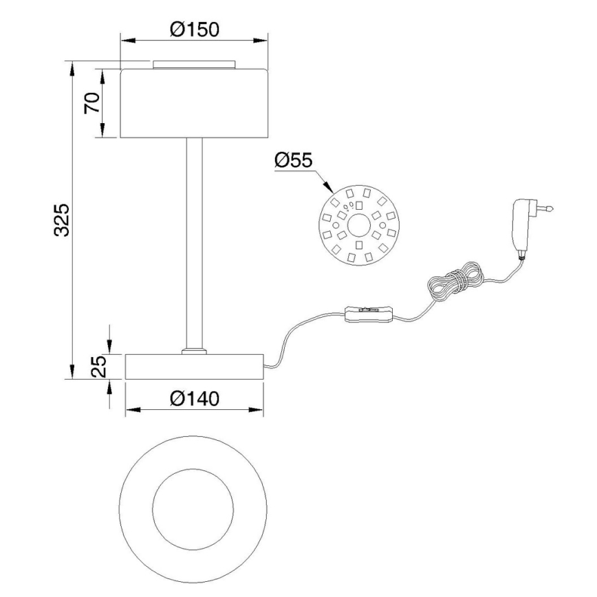 Globo - LED bordslampa LED/6W/230V