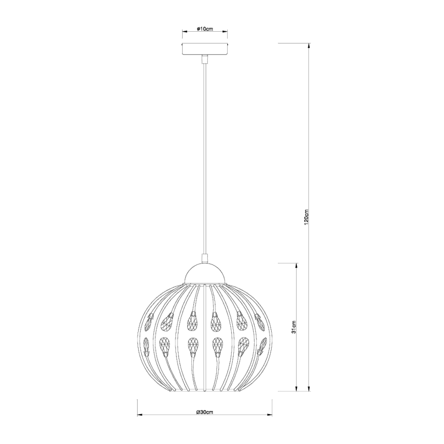 Globo - Takpendel på vajer 1xE27/60W/230V Ø 30 cm