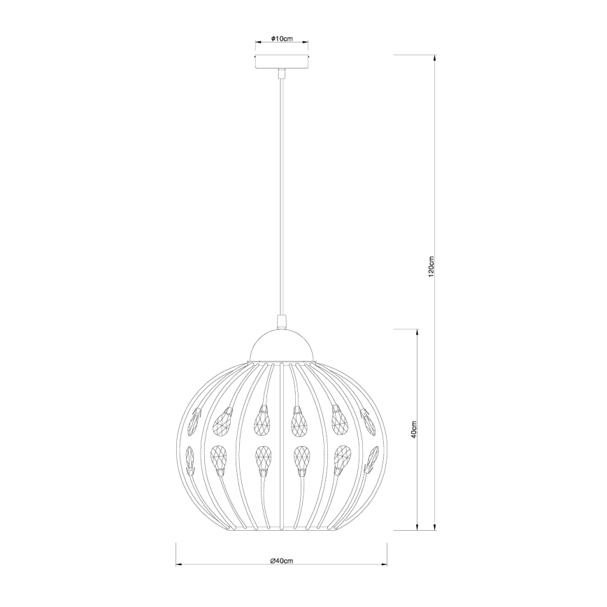 Globo - Pendellampa med kabel 1xE27/60W/230V Ø 40 cm