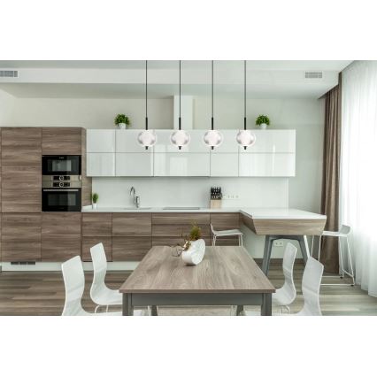 Globo - LED ljuskrona med textilsladd 4xLED/5,75W/230V 3000/4500/6500K