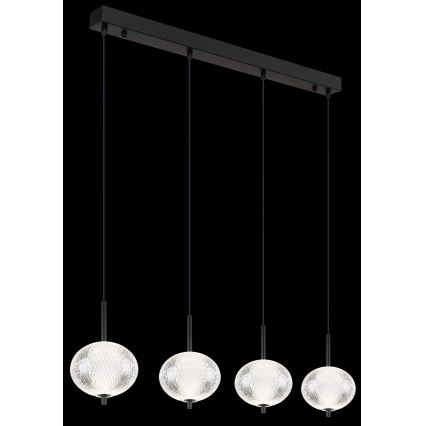 Globo - LED ljuskrona med textilsladd 4xLED/5,75W/230V 3000/4500/6500K