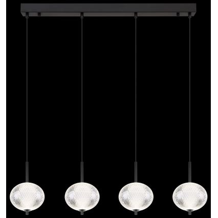 Globo - LED ljuskrona med textilsladd 4xLED/5,75W/230V 3000/4500/6500K