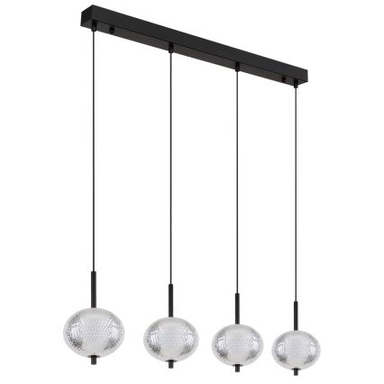 Globo - LED ljuskrona med textilsladd 4xLED/5,75W/230V 3000/4500/6500K