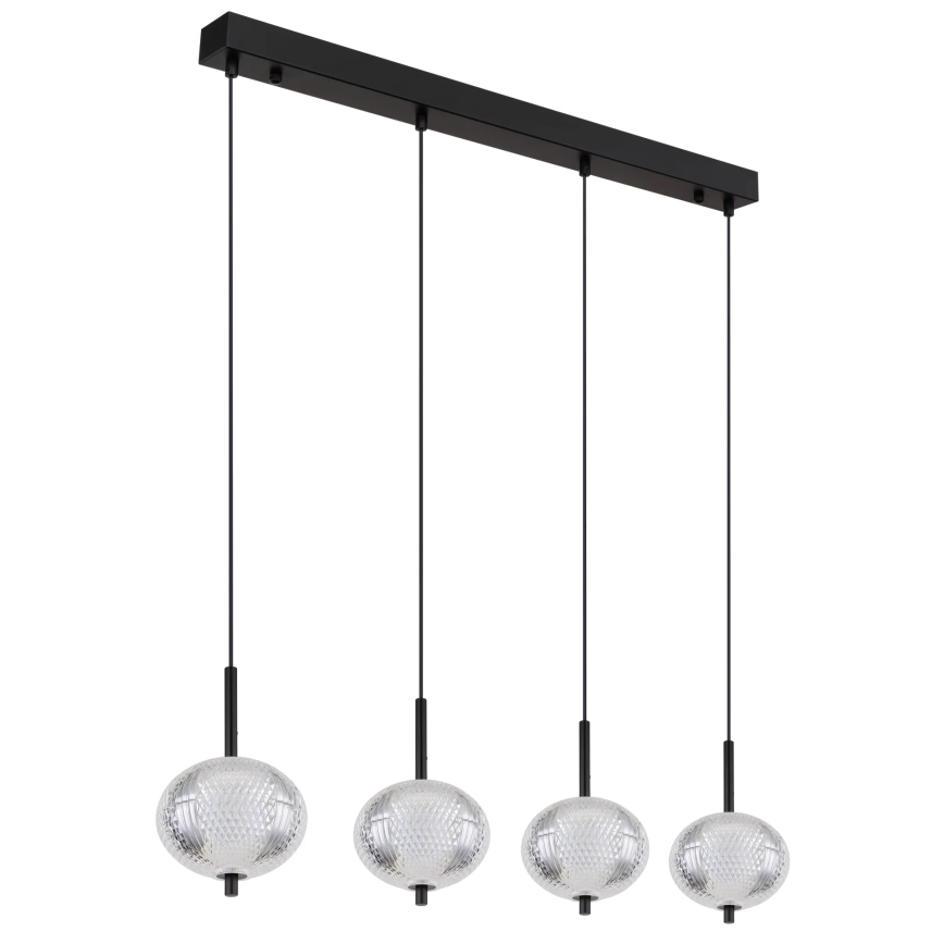 Globo - LED ljuskrona med textilsladd 4xLED/5,75W/230V 3000/4500/6500K