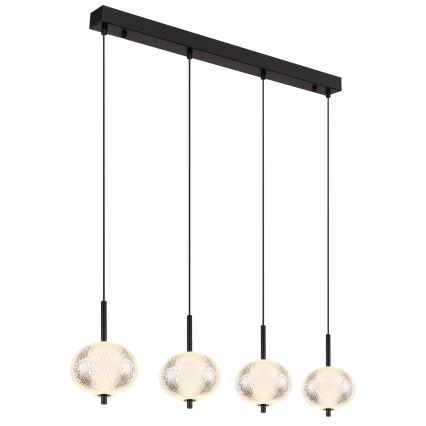 Globo - LED ljuskrona med textilsladd 4xLED/5,75W/230V 3000/4500/6500K