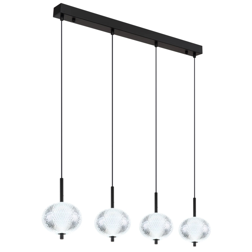 Globo - LED ljuskrona med textilsladd 4xLED/5,75W/230V 3000/4500/6500K