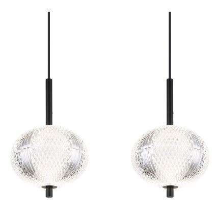 Globo - LED ljuskrona med textilsladd 4xLED/5,75W/230V 3000/4500/6500K