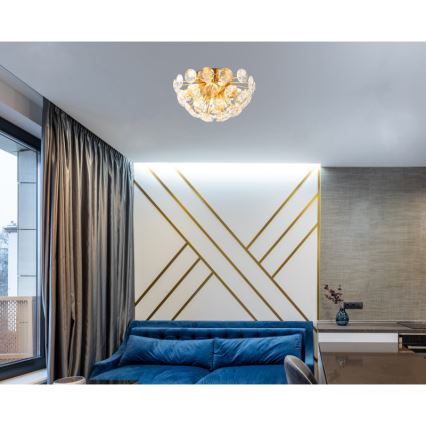 Globo - Taklampa 10xG9/7W/230V guld diameter 39 cm