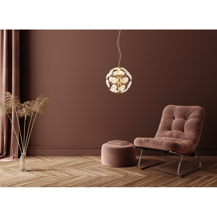 Globo - LED-pendel på vajer LED/12W/230V 3000K guld