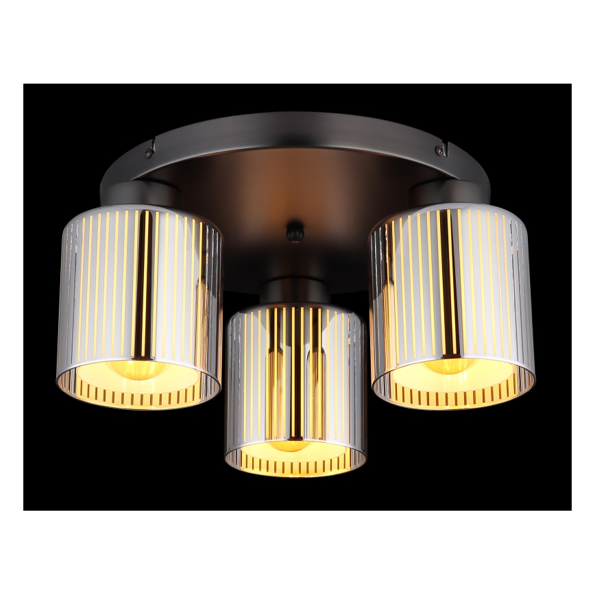 Globo - Taklampa 3xE27/60W/230V, glänsande krom, Ø 34,5 cm