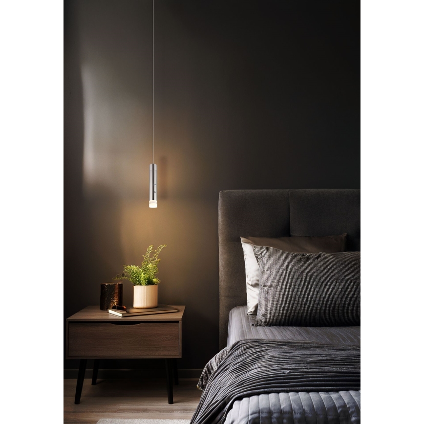 Globo - Dimmbar beröringsstyrd uppladdningsbar lampa 2 i 1 LED/2W/230/5V matt krom