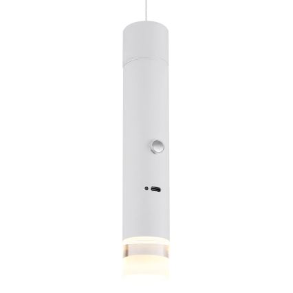 Globo - Dimbar 2-i-1 LED-lampa med touchfunktion, uppladdningsbar, 2W/230/5V, vit