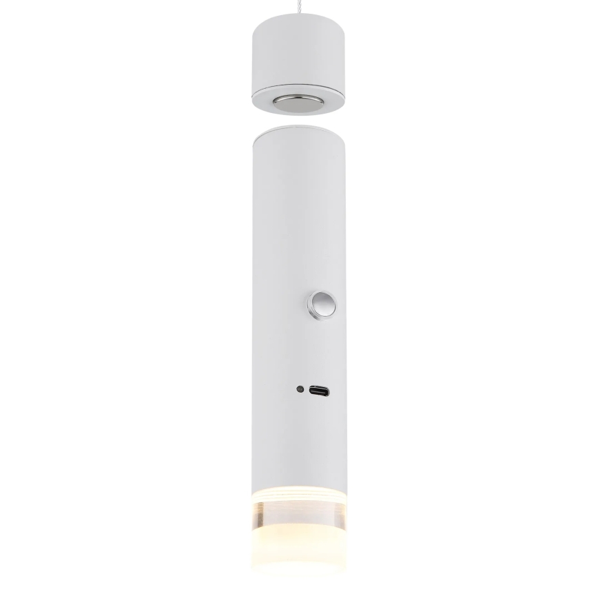 Globo - Dimbar 2-i-1 LED-lampa med touchfunktion, uppladdningsbar, 2W/230/5V, vit