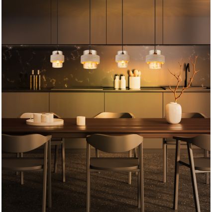 Globo - Pendellampa med sladd 4xE27/40W/230V travertin