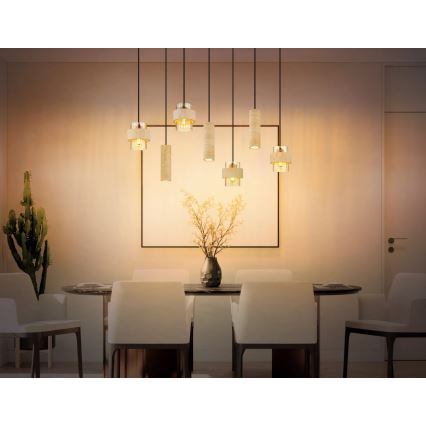 Globo - takpendel på vajer 4xE27/40W/230V + 3xGU10/10W travertin