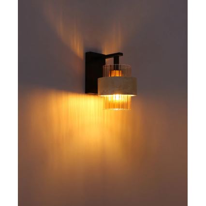 Globo - Vägglampa 1xE27/40W/230V i travertin