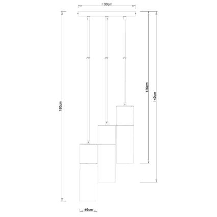 Globo - Taklampa med 3xE27/25W/230V, Ø 30 cm, svart