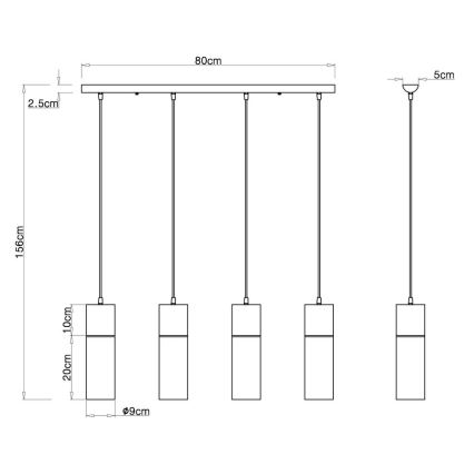 Globo - Taklampa med 4xE27/25W/230V svart