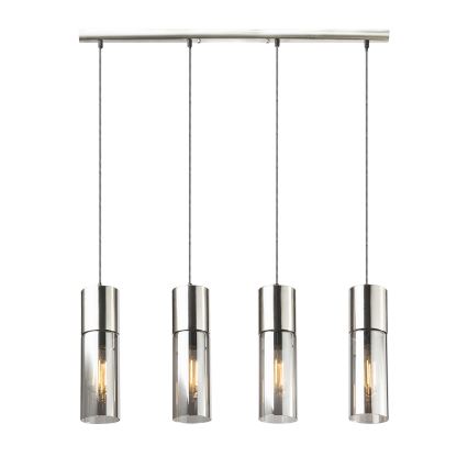 Globo - Ljuskrona med textilsladd 4xE27/25W/230V matt krom