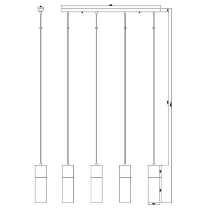 Globo - Ljuskrona med textilsladd 4xE27/25W/230V matt krom