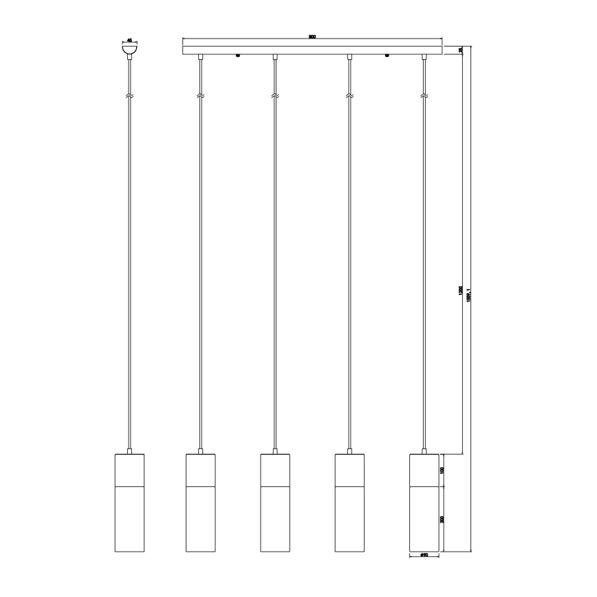 Globo - Ljuskrona med textilsladd 4xE27/25W/230V matt krom