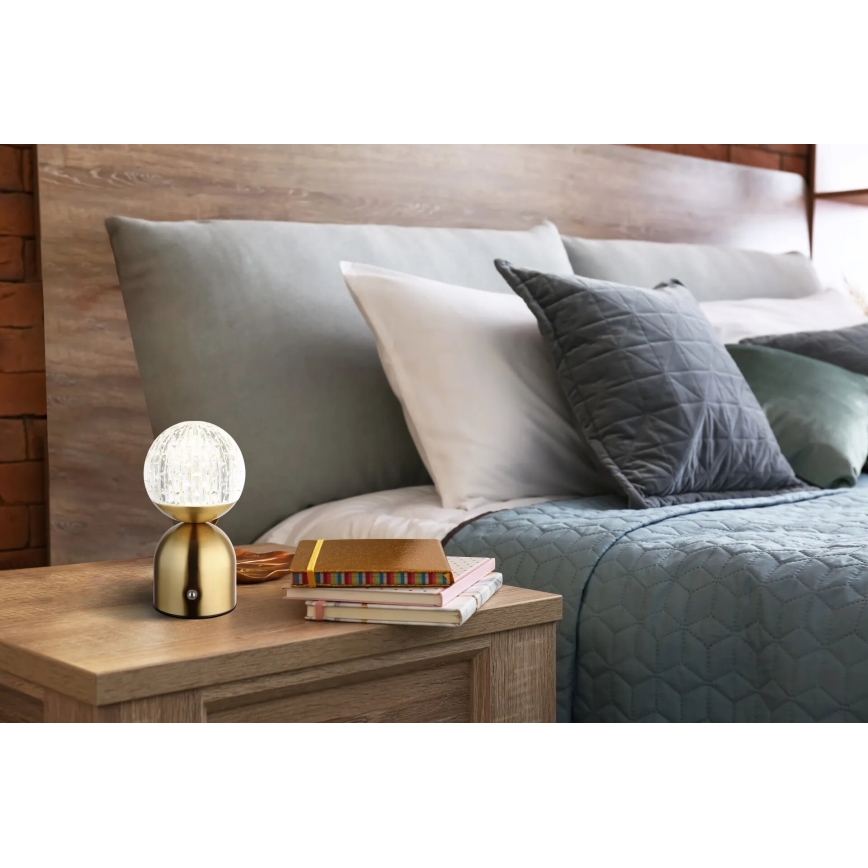 Globo - LED ljusreglerad bordslampa touch LED/2,5W/3,7V 2700/4000/6500K 1800 mAh USB mässing