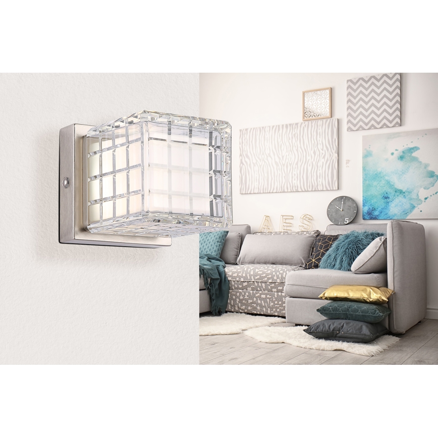 Globo - LED dimbar touchbordslampa LED/2,5W/3,7V 2700K/4000K/6500K 1800 mAh USB matt krom