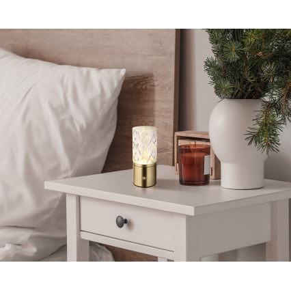 Globo - LED ljusreglerad bordslampa touch LED/2,5W/3,7V 2700K/4000K/6500K 1800 mAh USB guld