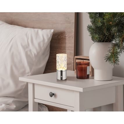 Globo - LED dimbar touchbordslampa LED/2,5W/3,7V 2700K/4000K/6500K 1800 mAh USB matt krom