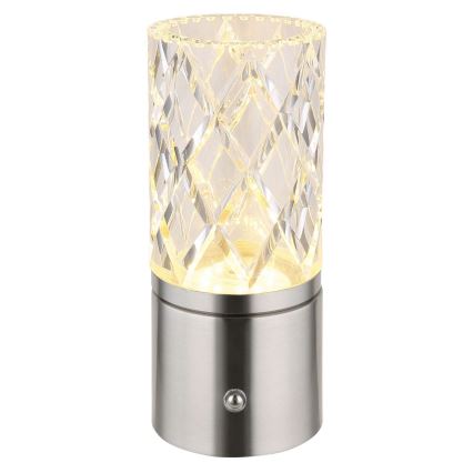 Globo - LED dimbar touchbordslampa LED/2,5W/3,7V 2700K/4000K/6500K 1800 mAh USB matt krom