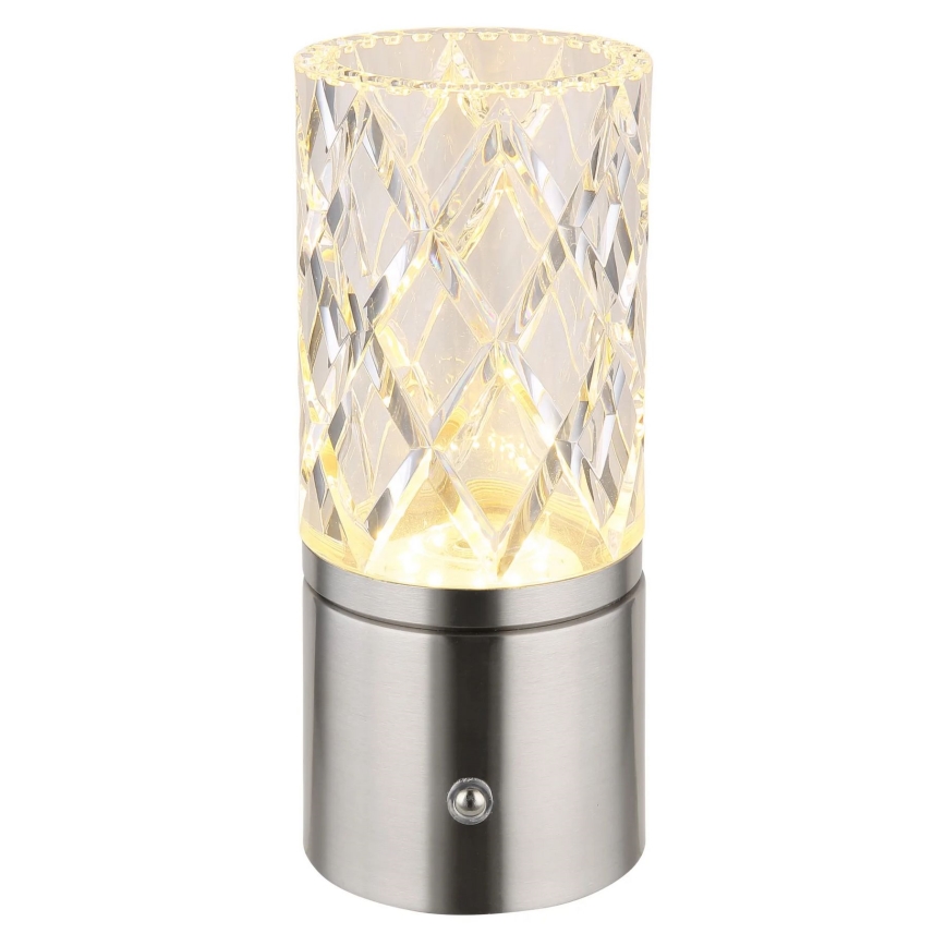 Globo - LED dimbar touchbordslampa LED/2,5W/3,7V 2700K/4000K/6500K 1800 mAh USB matt krom