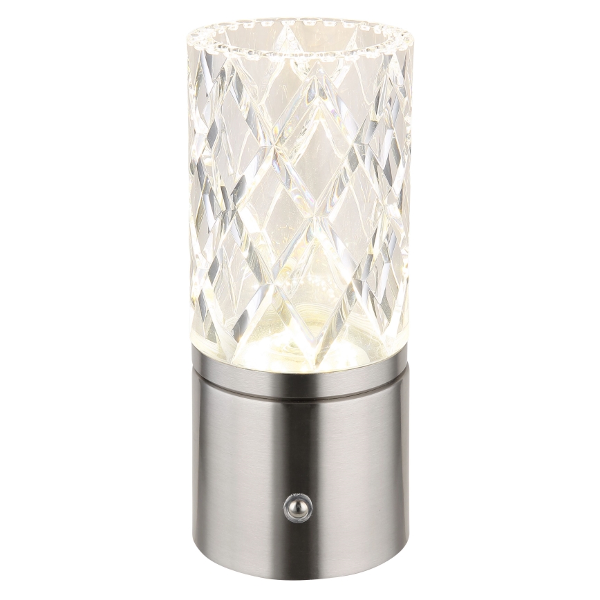 Globo - LED dimbar touchbordslampa LED/2,5W/3,7V 2700K/4000K/6500K 1800 mAh USB matt krom