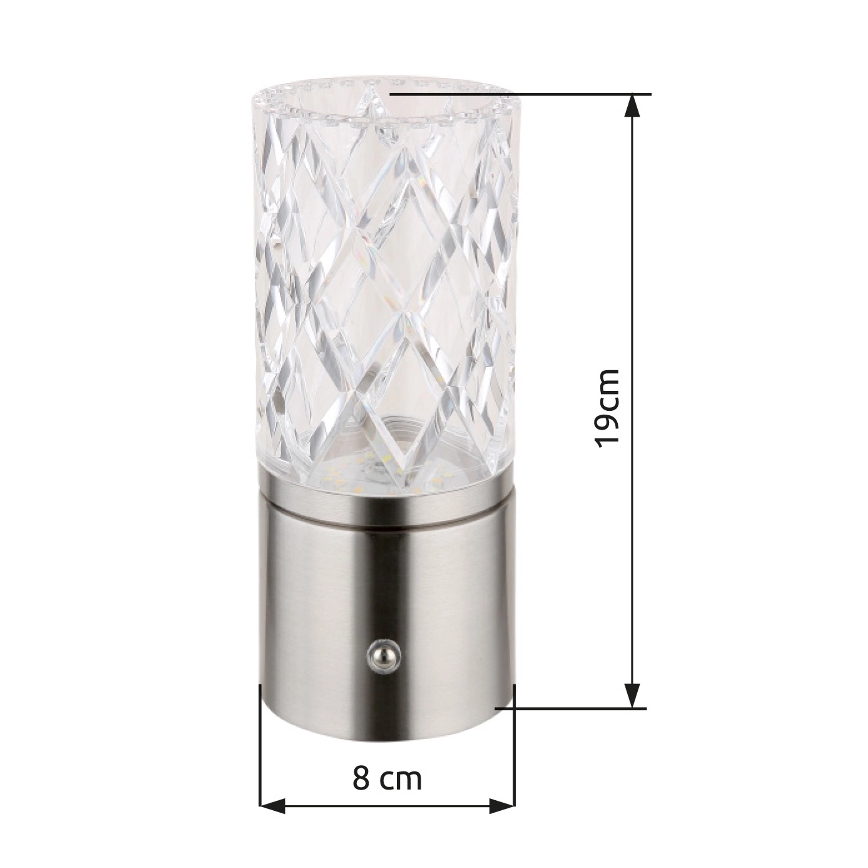 Globo - LED dimbar touchbordslampa LED/2,5W/3,7V 2700K/4000K/6500K 1800 mAh USB matt krom