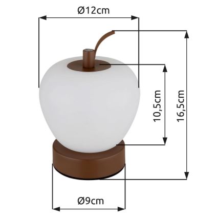 Globo - LED dimbar touchbordslampa LED/2W/3,7V 2700K/4000K/6500K 1200 mAh USB brun