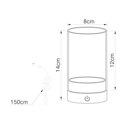 Globo - LED Utomhus ljusreglerad uppladdningsbar beröring bordslampa LED/2W/3,7V 2700/4000/6500K 1200mAh IP44 grön