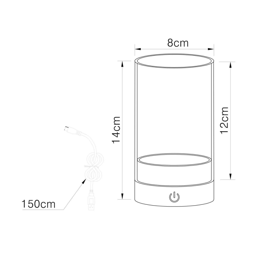 Globo - LED Utomhus ljusreglerad uppladdningsbar beröring bordslampa LED/2W/3,7V 2700/4000/6500K 1200mAh IP44 grön