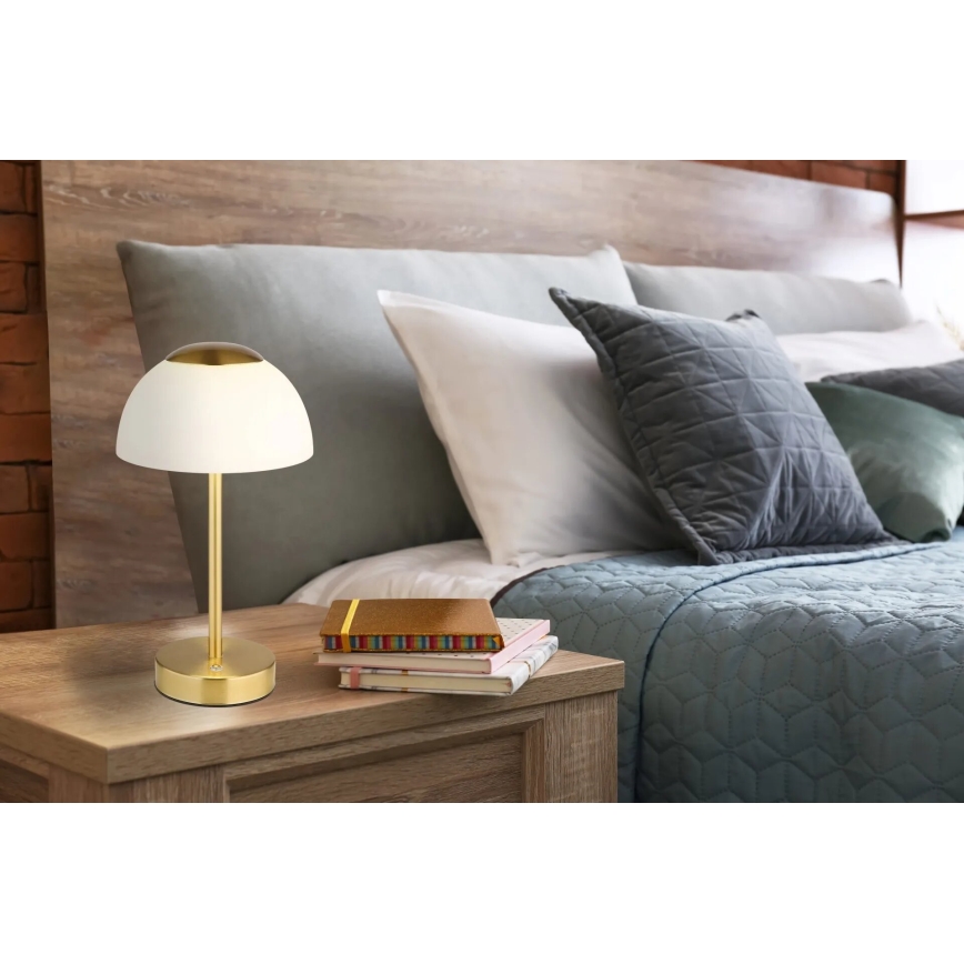 Globo - LED Ljusreglerad uppladdningsbar bordslampa LED/2,5W/5V 1800mAh 2700K/4000K/6500K mässing