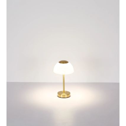 Globo - LED Ljusreglerad uppladdningsbar bordslampa LED/2,5W/5V 1800mAh 2700K/4000K/6500K mässing