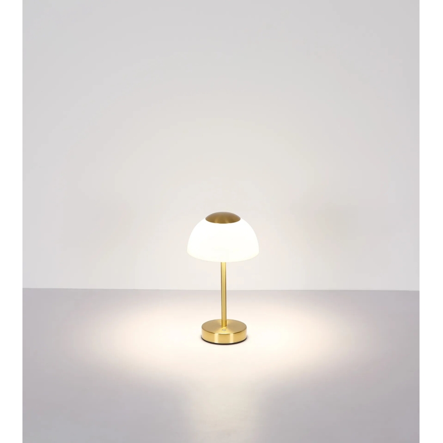 Globo - LED Ljusreglerad uppladdningsbar bordslampa LED/2,5W/5V 1800mAh 2700K/4000K/6500K mässing