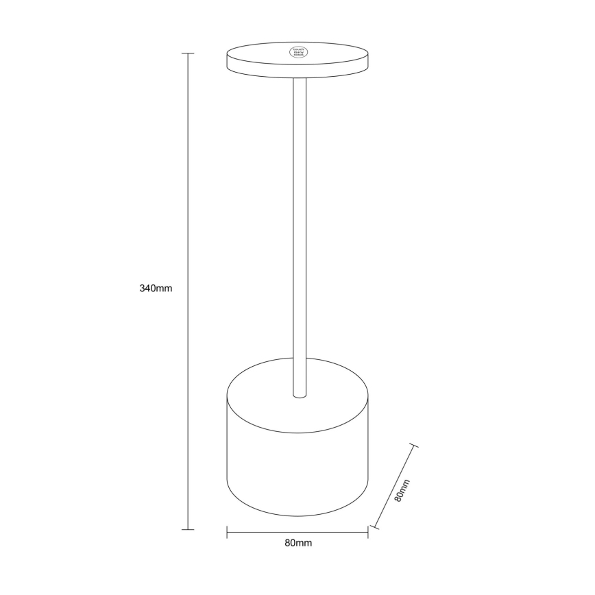 Globo - LED dimbar touchbordslampa LED/1,2W/3,7V 2000K/3500K/7000K 1200 mAh USB vit