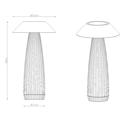 Globo - LED Dimbar uppladdningsbar touch bordslampa LED/1W/3,7V 3000K 1200mAh svart