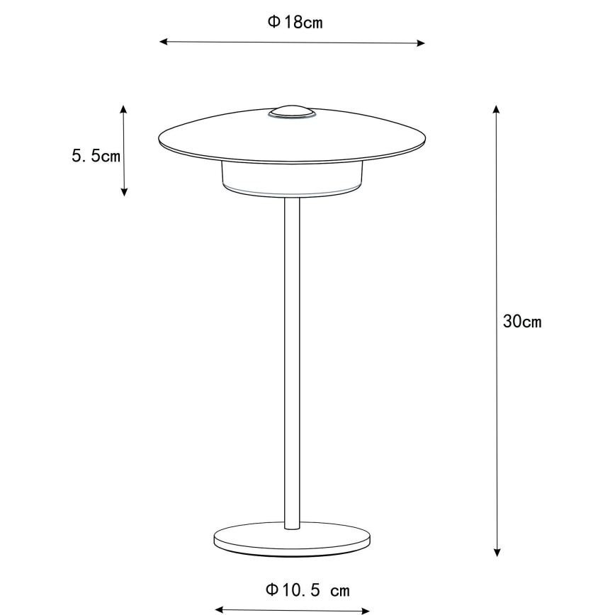 Globo - LED Utomhusbordslampa med laddning, touch, LED/3W/3,7V 1800/2700/3000K IP44 1800 mAh grå