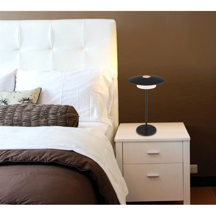 Globo - LED Utomhus laddningsbar touchbordslampa LED/3W/3,7V 1800/2700/3000K IP44 1800 mAh svart