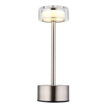 Globo - LED Dimbar uppladdningsbar touch bordslampa LED/2,5W/3,7V 2700/4000/6500K 1800mAh matt krom