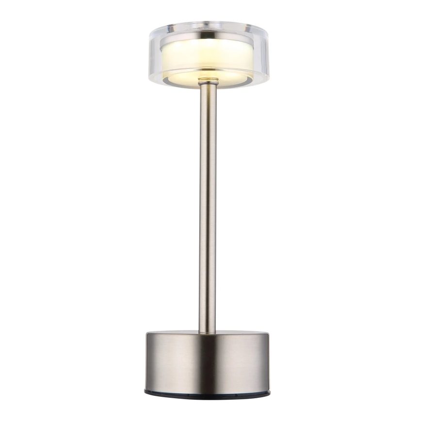 Globo - LED Dimbar uppladdningsbar touch bordslampa LED/2,5W/3,7V 2700/4000/6500K 1800mAh matt krom