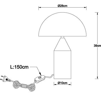 Globo - Bordslampa 2xE27/40W/230V mässing