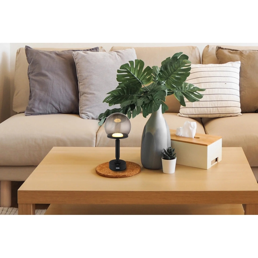 Globo - LED Dimbar uppladdningsbar touch bordslampa LED/2,5W/5V 1800mAh 2700/4000/6500K svart